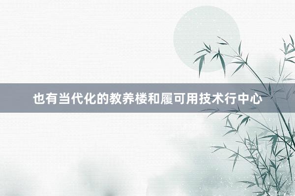 也有当代化的教养楼和履可用技术行中心